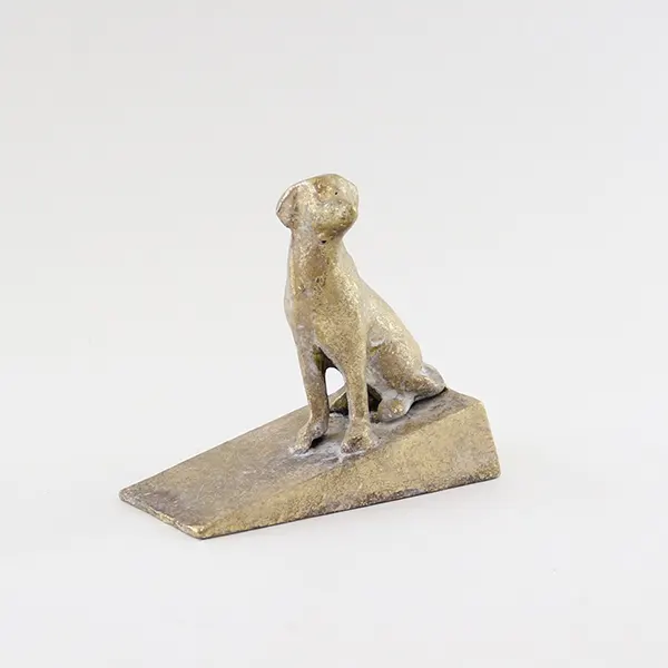 ヴィンテージ メタルドアストッパー イヌ