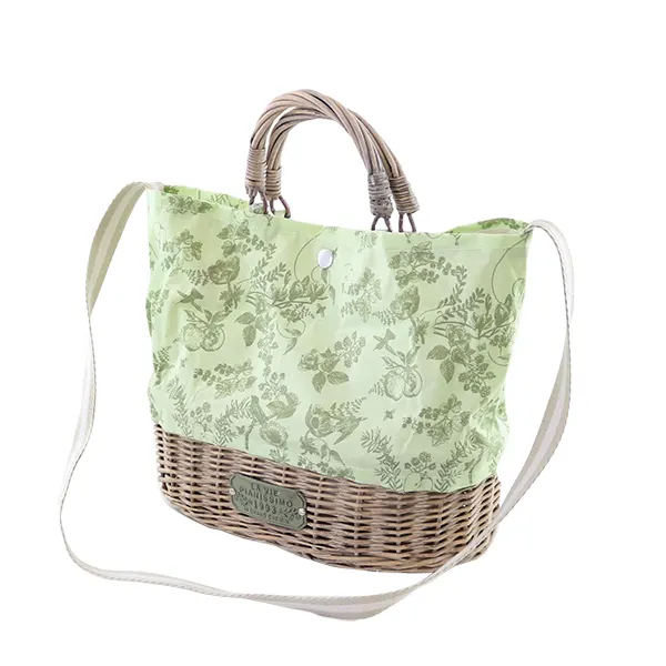 ジュイ柄バスケット オーバル ワンショルダー Green